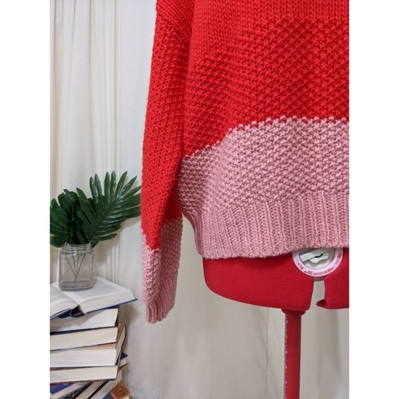 🍑GAP Women Sweater Knit Pullover Crew Neck Fall Winter Colorblock SMALL(4-6) - Picture 9 of 11